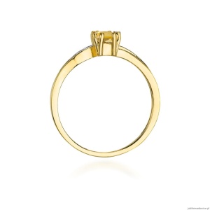 Pierścionek W0094 Cytryn 0,60ct żółte złoto 375