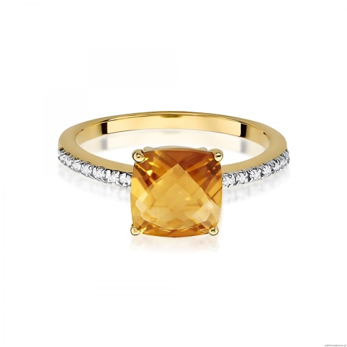 Pierścionek W0511 Cytryn 2,00ct żółte złoto 375