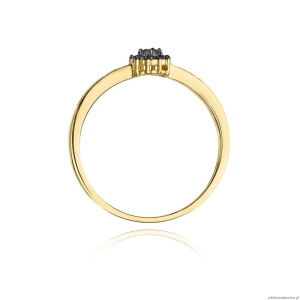 Pierścionek W0091 Czarny Diament 0,04ct żółte złoto 375