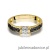 Pierścionek W0297 z czarnymi Diamentami żółte złoto 375