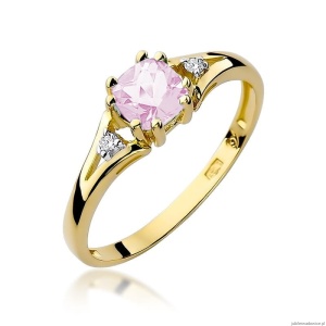 Pierścionek W0044 Różowy Topaz 0,65ct żółte złoto 375