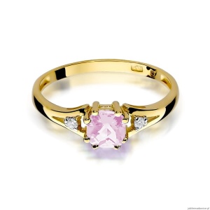 Pierścionek W0044 Różowy Topaz 0,65ct żółte złoto 375