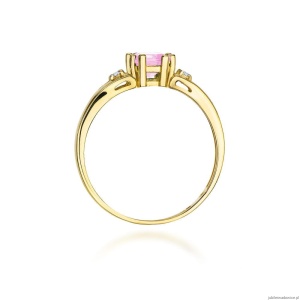 Pierścionek W0044 Różowy Topaz 0,65ct żółte złoto 375