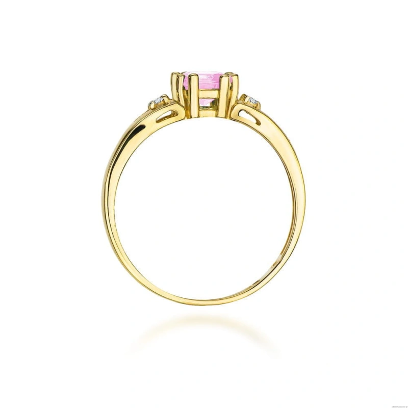 Pierścionek W0044 Różowy Topaz 0,65ct żółte złoto 375