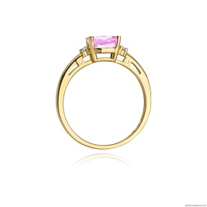 Pierścionek W0003 Różowy Topaz 1,10ct żółte złoto 375