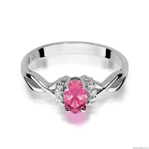 Pierścionek W0019 Topaz różowy 0,50ct białe złoto 375