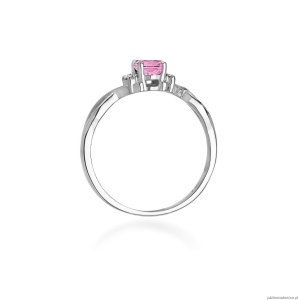 Pierścionek W0019 Topaz różowy 0,50ct białe złoto 375
