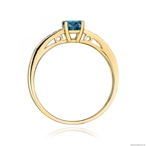 Pierścionek W0066 Topaz London Blue 0,50ct żółte złoto 375