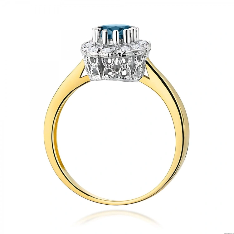 Pierścionek W0284 Topaz London Blue 0,50ct żółte złoto 375