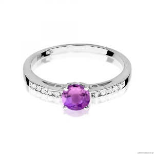 Pierścionek W0066 Ametyst 0,50ct białe złoto 375