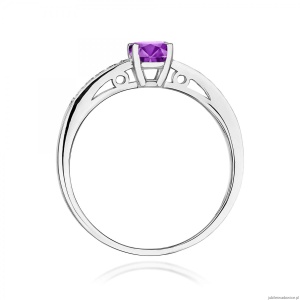 Pierścionek W0066 Ametyst 0,50ct białe złoto 375