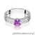 Pierścionek W0075 Ametyst 0,50ct białe złoto 375