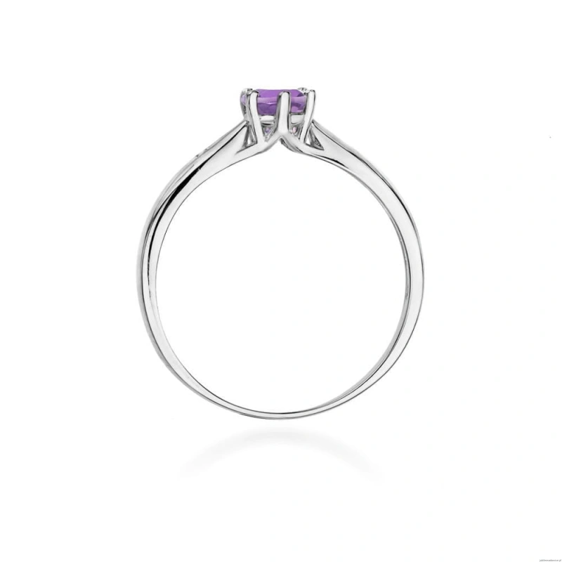 Pierścionek W0074 Ametyst 0,50ct białe złoto 375