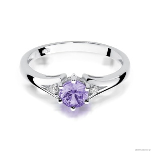 Pierścionek W0076 Ametyst 0,50ct białe złoto 375