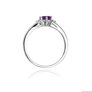 Pierścionek W0076 Ametyst 0,50ct białe złoto 375