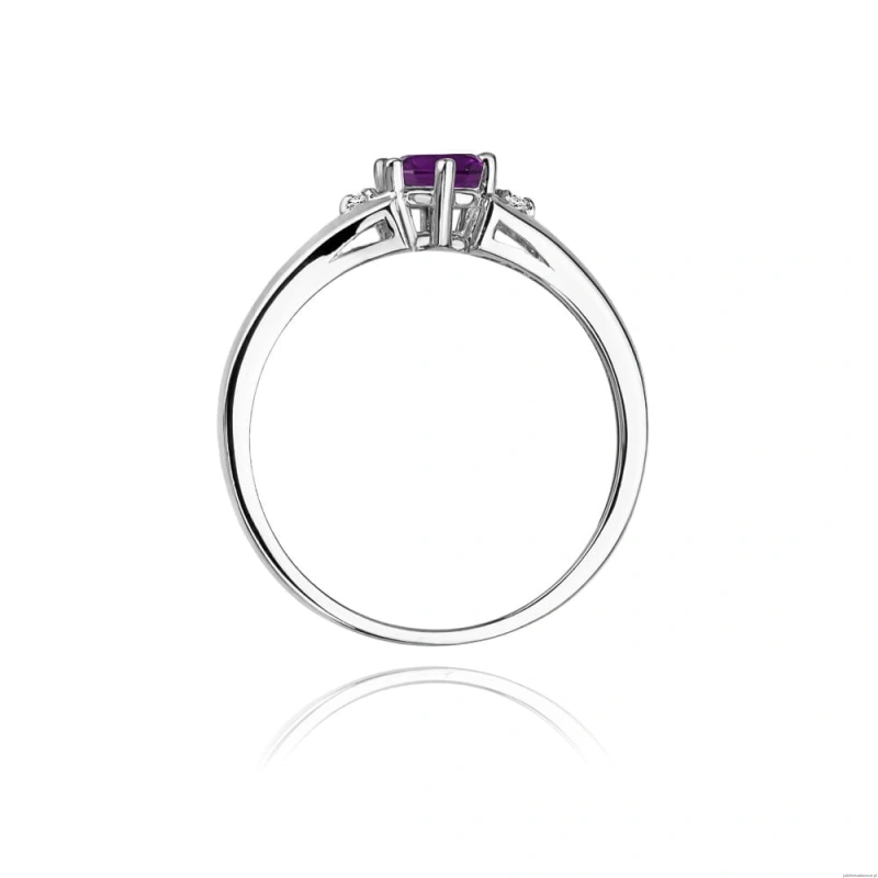 Pierścionek W0076 Ametyst 0,50ct białe złoto 375
