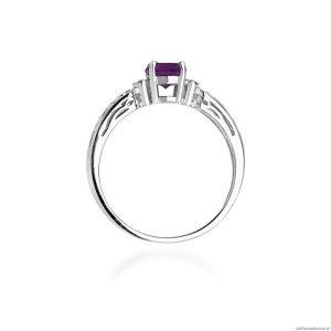 Pierścionek W0014 Ametyst 0,50ct białe złoto 375