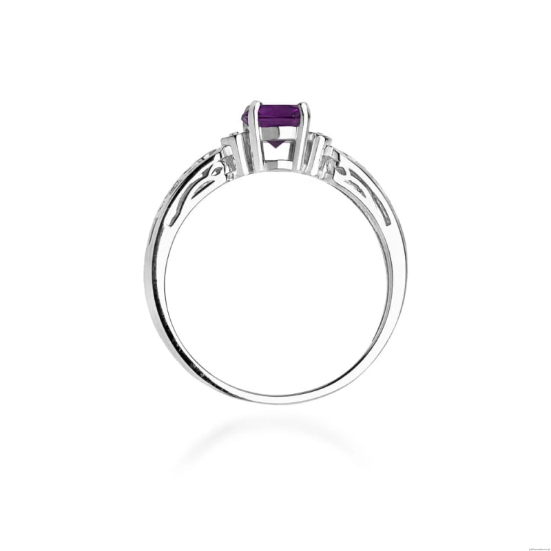 Pierścionek W0014 Ametyst 0,50ct białe złoto 375