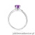 Pierścionek W0557 Ametyst 0,50ct białe złoto 375