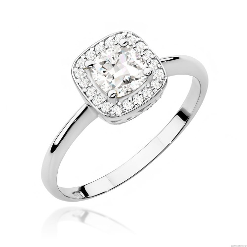 Pierścionek W0514 Biały Szafir 0,70ct białe złoto 375