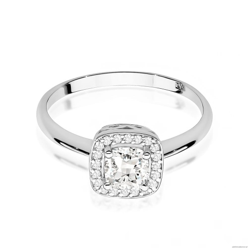 Pierścionek W0514 Biały Szafir 0,70ct białe złoto 375