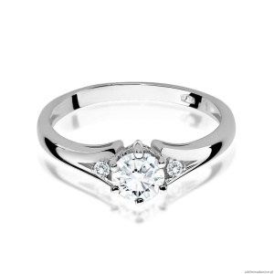 Pierścionek W0076 Biały Szafir 0,60ct białe złoto 375