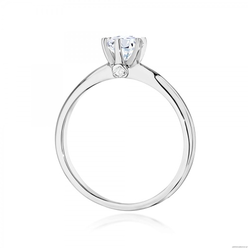 Pierścionek W0557 Biały Szafir 0,60ct białe złoto 375