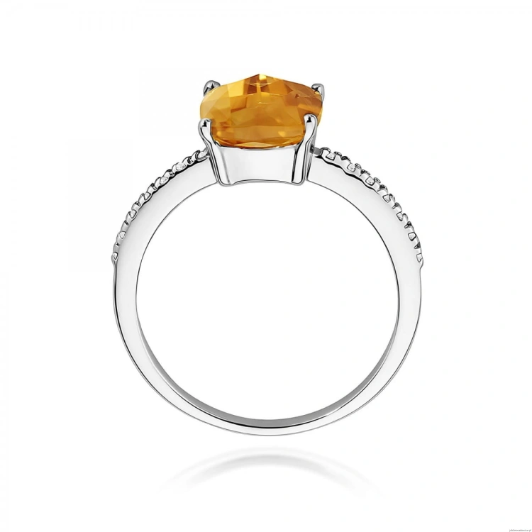 Pierścionek W0511 Cytryn 2,00ct białe złoto 375