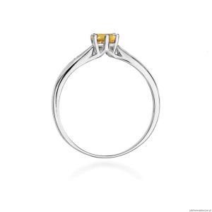 Pierścionek W0074 Cytryn 0,50ct białe złoto 375
