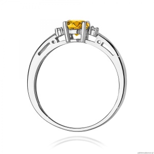 Pierścionek W0010 Cytryn 0,50ct białe złoto 375