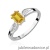 Pierścionek W0094 Cytryn 0,60ct białe złoto 375