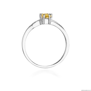 Pierścionek W0094 Cytryn 0,60ct białe złoto 375