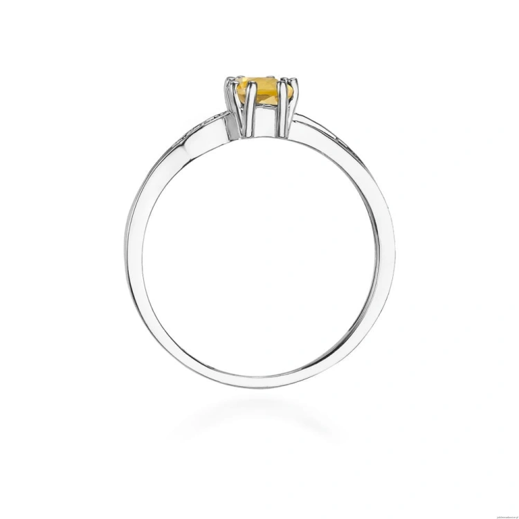 Pierścionek W0094 Cytryn 0,60ct białe złoto 375