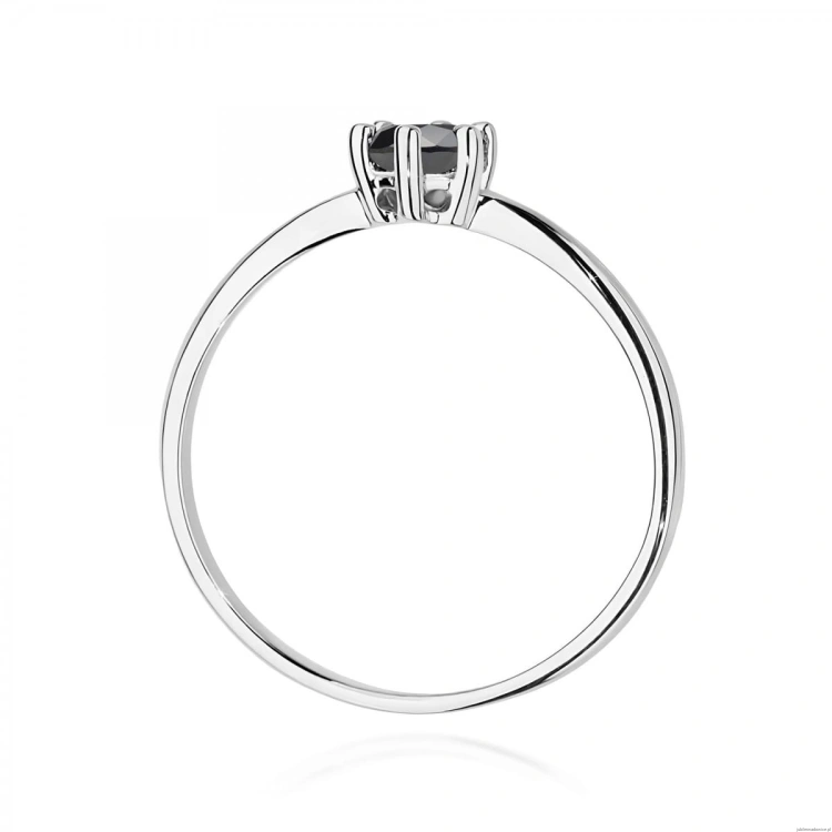 Pierścionek W0496 Czarny Diament 0,30ct białe złoto 375