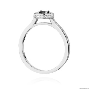 Pierścionek W0559 Czarny Diament 0,30ct białe złoto 375