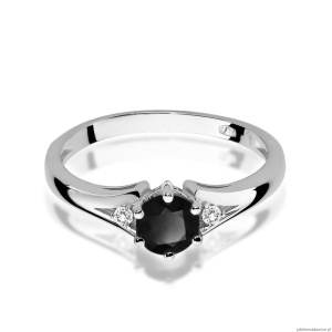 Pierścionek W0076 Czarny Diament 0,50ct białe złoto 375