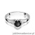 Pierścionek W0076 Czarny Diament 0,50ct białe złoto 375