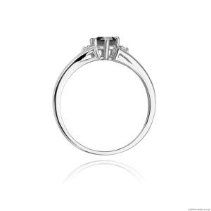 Pierścionek W0076 Czarny Diament 0,50ct białe złoto 375
