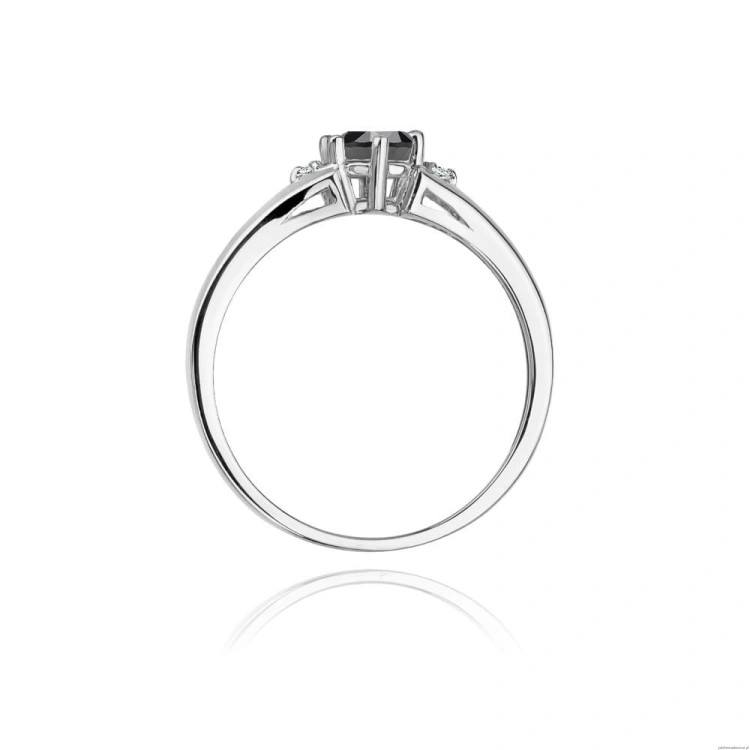 Pierścionek W0076 Czarny Diament 0,50ct białe złoto 375