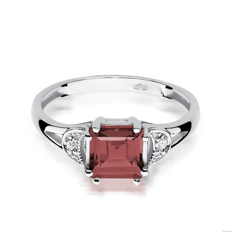 Pierścionek W0040B Granat 1,30ct białe złoto 375