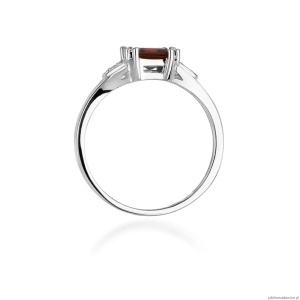 Pierścionek W0040B Granat 1,30ct białe złoto 375