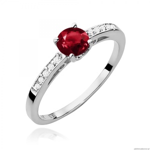 Pierścionek W0066 Granat 0,60ct białe złoto 375