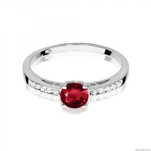 Pierścionek W0066 Granat 0,60ct białe złoto 375