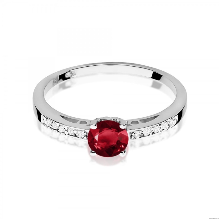 Pierścionek W0066 Granat 0,60ct białe złoto 375