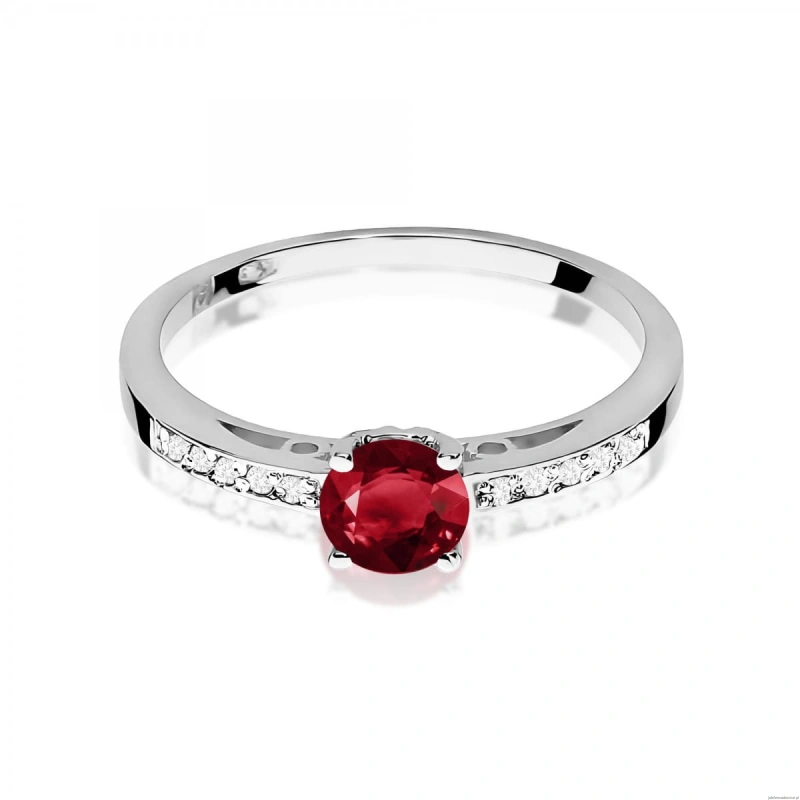 Pierścionek W0066 Granat 0,60ct białe złoto 375