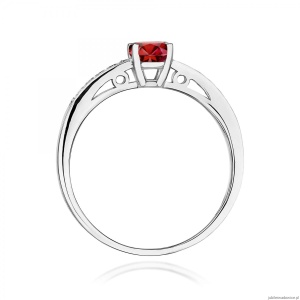 Pierścionek W0066 Granat 0,60ct białe złoto 375
