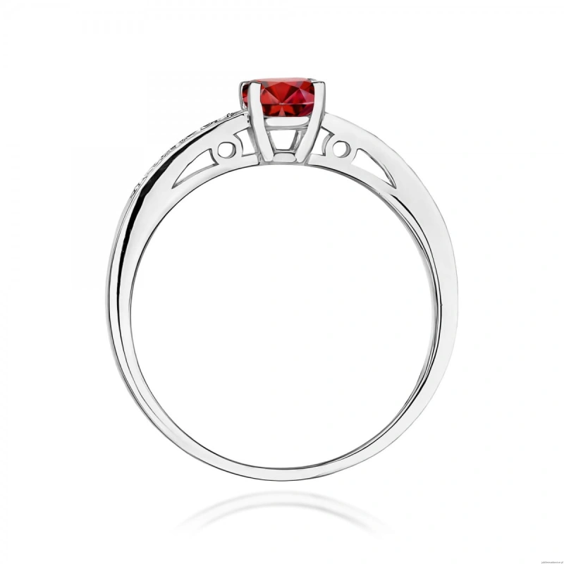 Pierścionek W0066 Granat 0,60ct białe złoto 375