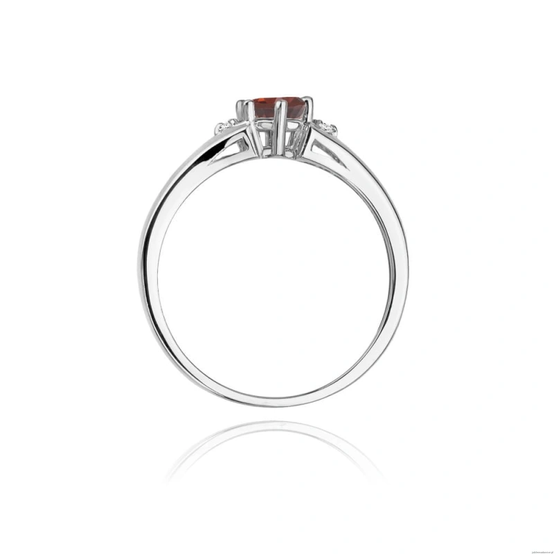 Pierścionek W0076 Granat 0,60ct białe złoto 375
