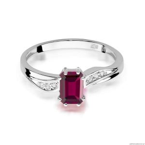 Pierścionek W0094 Granat 0,70ct białe złoto 375