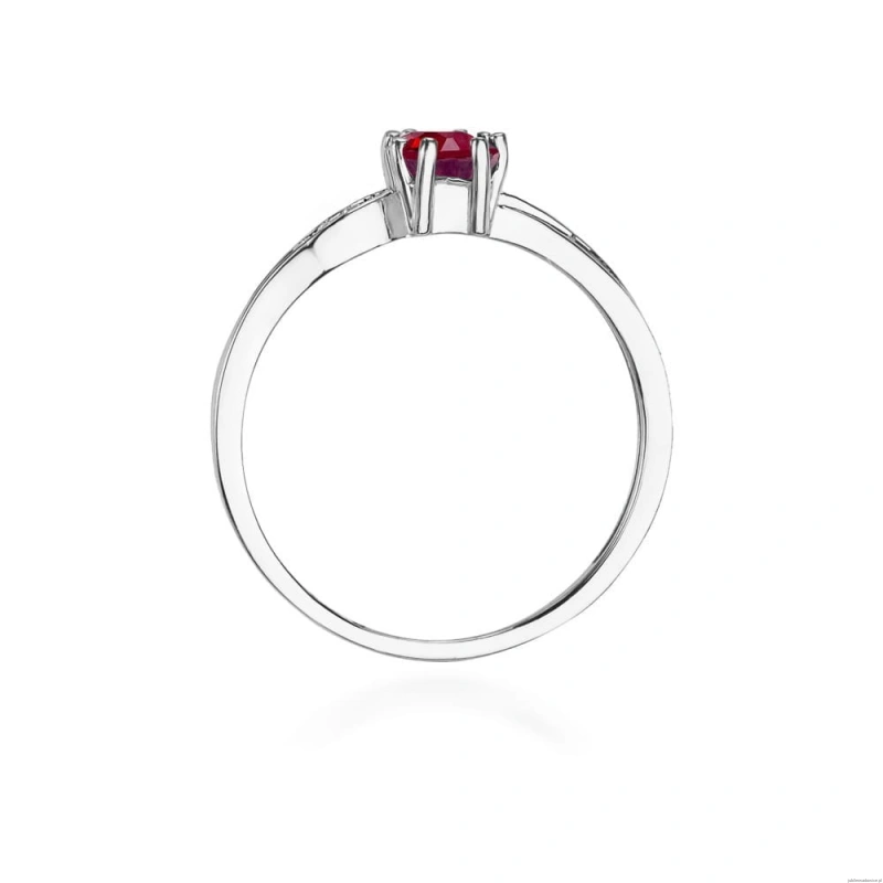 Pierścionek W0094 Granat 0,70ct białe złoto 375